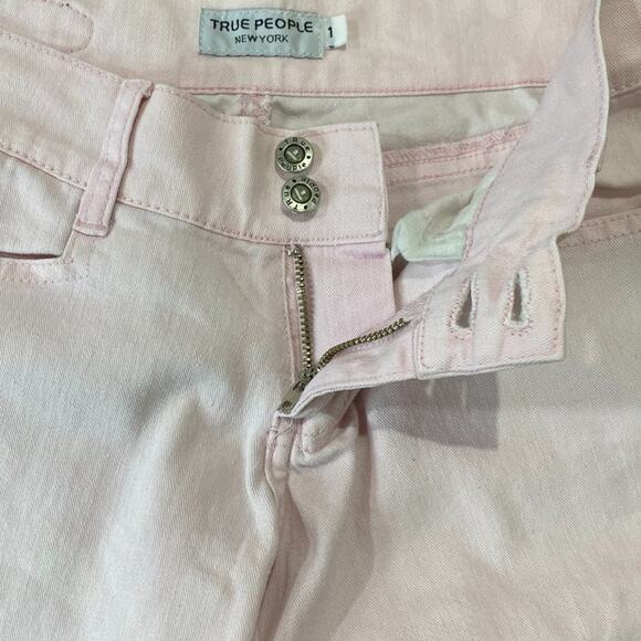 True People New York Pink Studded Capri Jeans Size 1 Juniors - Picture 5 of 14
